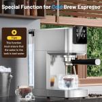 KEENSTAR 20Bar Espresso Machine with Hot & Rapid Cold Brew, Stainless Steel Coffee Makers, Espresso Maker with Milk Frother Steam Wand, Touch Screen with Water Tank for Latte, Cappuccino, Gift