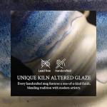 17oz Large Unique Cool Tall Handmade Ceramic Coffee Mug with Comfortable Big handle, Big Pottery Tea Mug, Artisanal Stoneware Coffee cup, Rustic Lead-free Tea Cups, Microwave safe Coffee Cup