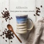 17oz Large Unique Cool Tall Handmade Ceramic Coffee Mug with Comfortable Big handle, Big Pottery Tea Mug, Artisanal Stoneware Coffee cup, Rustic Lead-free Tea Cups, Microwave safe Coffee Cup