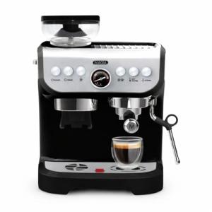 Zulay Kitchen Magia Manual Espresso Machine with Grinder and Milk Frother - 15 Bar Pressure Pump Cappuccino Machine - Latte Machine - & Extra Large 2L Removable Water Tank
