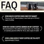 Fellow Clara French Press Coffee Maker - Portable Stainless Steel Coffee Press, Insulated Manual Brewer, Matte Black with Walnut, 24 oz Carafe