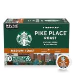 Starbucks K-Cup Coffee Pods, Medium Roast Coffee, Pike Place Roast For Keurig Coffee Makers, 100% Arabica, 1 Box (10 Pods)