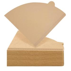 100 Count Pour Over Coffee Filters Paper, Size 02 Natural Brown Coffee Filters Cone, V02 Unbleached Disposable Paper Filters Compatible with Pour Over and Drip Coffee Maker(2-4 Cups)