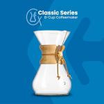 Chemex Pour-Over Glass Coffeemaker - Classic Series - 8-Cup - Exclusive Packaging
