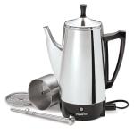 Presto 02811 Stainless Steel Electric Coffee Percolator - 12-Cups, Easy-Pour Spout, Stay-Cool Handle, Make 2-12 Cups