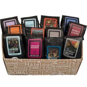 Indulgent Coffee Selection Gift Box | 100% Specialty Arabica Coffee | 12 Sample Bags of Medium Roast Ground Coffee