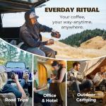 STOKE VOLTAICS Electric French Press Coffee Maker, 120V Boil Water & Press Coffee 2-in-1, Portable Design for Camping, Travel, 6 Minute Brew Ready