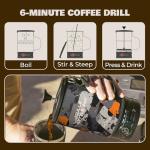 STOKE VOLTAICS Electric French Press Coffee Maker, 120V Boil Water & Press Coffee 2-in-1, Portable Design for Camping, Travel, 6 Minute Brew Ready