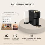 Nespresso Festive Vertuo Pop+ Coffee and Espresso Maker by Breville, Matte Black Gold