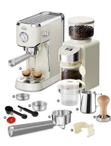 Gevi Espresso Machine 20 Bar with Grinder, Professional Espresso Maker with 35 Precise Grind Settings Burr Coffee Grinders Combos, Super-Automatic Espresso Machines, Gift for Coffee Lover