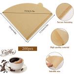 200 Count Coffee Filter, Size 02 Cone Coffee Filters Natural Pour Over Coffee Filter Unbleached Disposable Paper Filters 2-4 Cup Compatible with Pour Over and Drip Coffee Maker