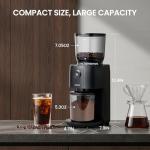 HSXJDAKI Coffee Grinder, Electric Burr Coffee Grinder with Conical Burr, Coffee Bean Grinder Electric with 38 Grind Settings for Espresso & French Press, Black