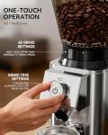 IAGREEA Conical Burr Coffee Grinder for Espresso, 48 Adjustable Precise Timed Grind Settings Electric Coffee Bean Grinder, Anti-Static Stainless Steel One Touch Grinder with Portafilter Holder