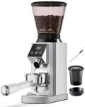 Tuni G1 Conical Burr Coffee Grinder, 48 Grind Settings Anti-static Burr Mill, Precision Electronic Timer and LED Touchscreen for Espresso/Drip/Cold Brew/French Press, Stainless Steel, Silver