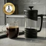 OVENTE French Press Coffee Maker 34 Ounce with Heat Resistant Borosilicate Glass & Stainless Steel 4-Level Filtration System, Portable Cold Brew Coffee Maker for Travel, Camping or Gift, Black FPW34B