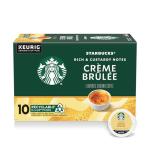Starbucks K-Cup Coffee Pods, Crème Brûlée Flavored Coffee, Naturally Flavored, 100% Arabica, 1 box (10 pods)