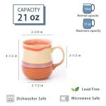 HYTYSKAR 21 oz Large Ceramic Coffee Mugs, Pottery Mug Handmade, Ceramic Tea Cups with Handle for Office and Home, Dishwasher and Microwave Safe (Orange)