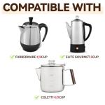 Coffee Filters Compatible with Farberware Coffee Percolator, 150 Pcs Perforated Unbleached Filter Paper for Farberware 4Cup, Coletti 6Cup, Elite Gourmet 6 Cup