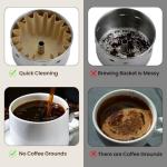 Coffee Filters Compatible with Farberware Coffee Percolator, 150 Pcs Perforated Unbleached Filter Paper for Farberware 4Cup, Coletti 6Cup, Elite Gourmet 6 Cup