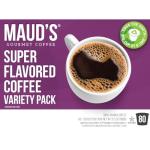 Maud's Super Flavored Coffee Pods Variety Pack, 80 ct, 16 Assorted Flavors, Medium Roast Flavored Coffee in Recyclable Single Serve Pods – 100% Arabica Beans, Compatible with Keurig K Cups Maker