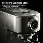HiBREW H10B Programmable Espresso Machine, Brushed Stainless Steel, Adjustable Temperature and Cup Volume, Steam Wand for Milk Frother
