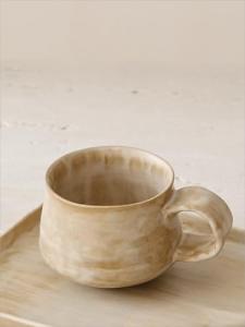 WENSHUO Stoneware Coffee Mug for Espresso/Coffee Cup,Novelty Unique Tea cup with Handmade wrinkle texture,Matte Curd Color Reactive Glaze-6oz