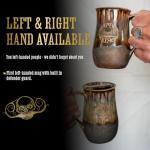 THE VINTAGE GROOMING CO. Right Handed Defender Mustache Guard Mug | Keep Your Mustache Dry When Drinking | Handmade 16 oz Capacity