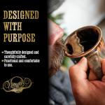 THE VINTAGE GROOMING CO. Right Handed Defender Mustache Guard Mug | Keep Your Mustache Dry When Drinking | Handmade 16 oz Capacity