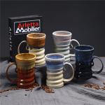 17oz Large Unique Cool Tall Handmade Ceramic Coffee Mug with Comfortable Big handle, Big Pottery Tea Mug, Artisanal Stoneware Coffee cup, Rustic Lead-free Tea Cups, Microwave safe Coffee Cup