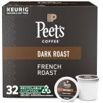 Peet's Coffee, Dark Roast Keurig K-Cup Pods - French Roast 32 Count (1 Box of 32 K-Cup Pods)