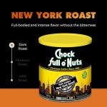 Chock Full o’Nuts New York Roast, Dark Roast Ground Coffee – Gourmet Arabica Coffee Beans – Bold, Full-Bodied and Intense Coffee (30.5 Oz. Can)