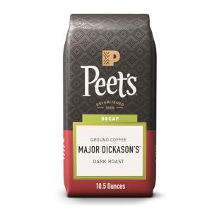 Peet's Coffee, Dark Roast Ground Coffee - Decaf Major Dickason's Blend 10.5 Ounce Bag