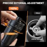 World's First 60g Large Capacity Manual Coffee Grinder, Portable Hand Coffee Bean Mill with 40 Adjustable Settings, Stainless steel Burr Grinder for Espresso, Pour Over, Camping, Travel, Gift, etc