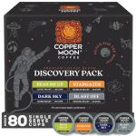 Copper Moon Single Serve Coffee Pods for Keurig K-Cup Brewers, Light, Medium & Dark Roast, Discovery Variety Pack, 80 Count