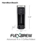 Hamilton Beach FlexBrew Advanced 4-in-1 Single Serve Hot & Iced Coffee Maker with Removable 45 oz. Water Reservoir, Use Pod Packs and Grounds, Fast Brewing, LED Touchscreen, Black (49925)