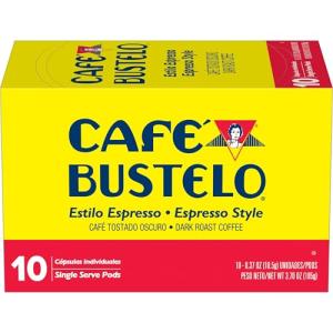 Café Bustelo Espresso Style Dark Roast Coffee, Keurig K-Cup Pods, 10 Count Box