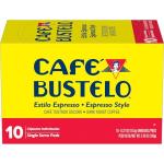 Café Bustelo Espresso Style Dark Roast Coffee, Keurig K-Cup Pods, 10 Count Box
