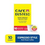 Café Bustelo Espresso Style Dark Roast Coffee, Keurig K-Cup Pods, 10 Count Box