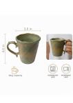 Avsunela Handmade Ceramic Coffee Mug 15 oz Olive Green, Gift Box Included, Microwave & Dishwasher Safe, For Women & Coffee Lovers, Decorative Display Piece, One-of-a-Kind