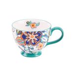 Autumn Handmade Large Ceramic Coffee Mug (15oz) Cute Cereal Vintage Flower Mugs Cozy Fall Gift Cup for Breakfast Oatmeal Tea & Hot Drinks with Floral Design