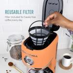 Nostalgia Classic Retro 10 Cup Coffee Maker - One-Touch Drip Brew, Reusable Filter - Anti-Drip, Auto Shutoff, & Time Display - Dishwasher Safe 50 oz Carafe - Orange