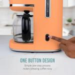 Nostalgia Classic Retro 10 Cup Coffee Maker - One-Touch Drip Brew, Reusable Filter - Anti-Drip, Auto Shutoff, & Time Display - Dishwasher Safe 50 oz Carafe - Orange