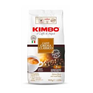 Kimbo Caffe Crema Classico Whole Bean Coffee - Blended and Roasted in Italy - Light Roast with Intense Flavor and Round Body - 2.2 lbs Bag