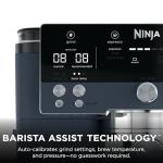 Ninja Luxe Café Premier 3-in-1 Espresso Machine, Drip Coffee, & Rapid Cold Brew | Built-in Coffee Grinder, Hands-Free Milk Frother, Assisted Tamper for Cappuccinos & Lattes | Cyberspace | ES601CY