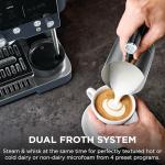 Ninja Luxe Café Premier 3-in-1 Espresso Machine, Drip Coffee, & Rapid Cold Brew | Built-in Coffee Grinder, Hands-Free Milk Frother, Assisted Tamper for Cappuccinos & Lattes | Cyberspace | ES601CY