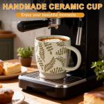 hujgeis 18 Oz Coffee Mug - Ceramic Coffee Mug With Comfortable Handl,Rustic Handmade Ceramic Coffee Cup for Latte,Cocoa, Tea, Milk,milkshake,Microwave & Dishwasher Safe