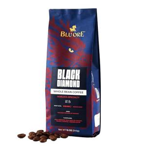 Blu Ore Black Diamond Robusta Specialty Coffee Beans - Single Origin, Bold Aromatic Espresso Beans with Hints of Walnut, Peanut, Caramel, Brown Sugar - Medium Dark Roast Coffee