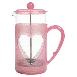 Paris Hilton 8-Cup French Press Coffee Maker, Durable Borosilicate Glass with Stainless Steel Filter, Heat-Resistant Design for Daily Use, 34-Ounce, Pink
