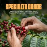 Blu Ore Black Diamond Robusta Specialty Coffee Beans - Single Origin, Bold Aromatic Espresso Beans with Hints of Walnut, Peanut, Caramel, Brown Sugar - Medium Dark Roast Coffee