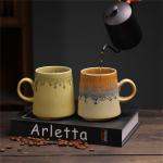 15oz Retro Japanese style Handmade Ceramic Coffee Mug - Unique Vintage Pottery tea cup, Lead-free Artisanal stoneware ceramic tea mug, Dishwasher & Microwave Safe Coffee cup for office and home